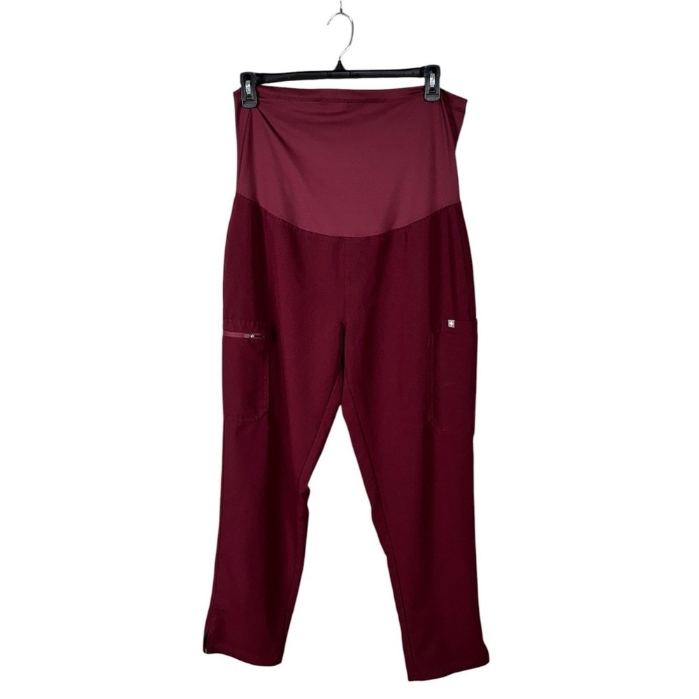 Figs Yola Maternity Jogger Pants Size LP Maroon Style W21SW2035P